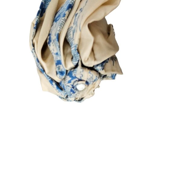 Vintage NEW YORK CITY Skyline‎ Compact Rain Umbrella 32” Wood Handle Cream - Picture 3 of 9